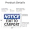 Signmission Exit Sign, Plastic, 24 in W, 18 in H, Exit To Carport OS-2PACK-NS-P-1824-L-12255 - alternate 4